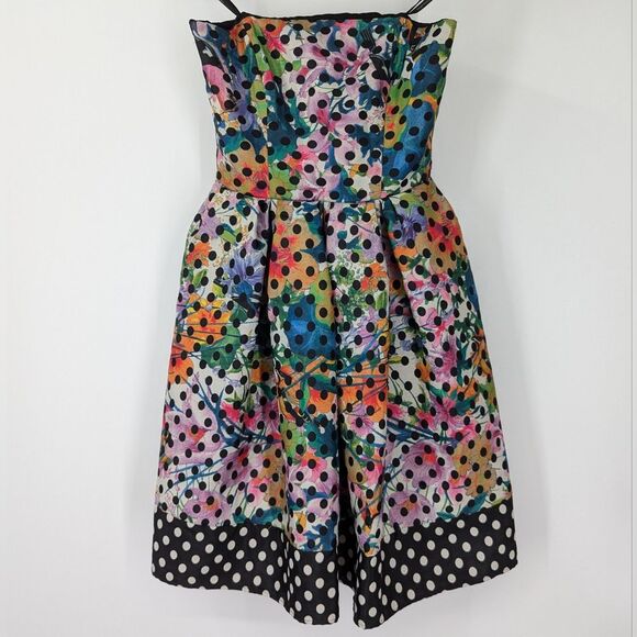 Corey Lynn Calter Anthropologie Lavendal Floral Polka Dot Strapless Dress 2 NWT - Picture 9 of 16